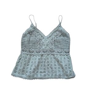 Ambercrombie & Fitch Womens Sage Lace Peplum Cami Size M